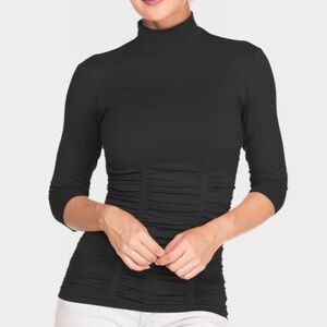 Last Tango Ruched Mock Neck Seamless Top